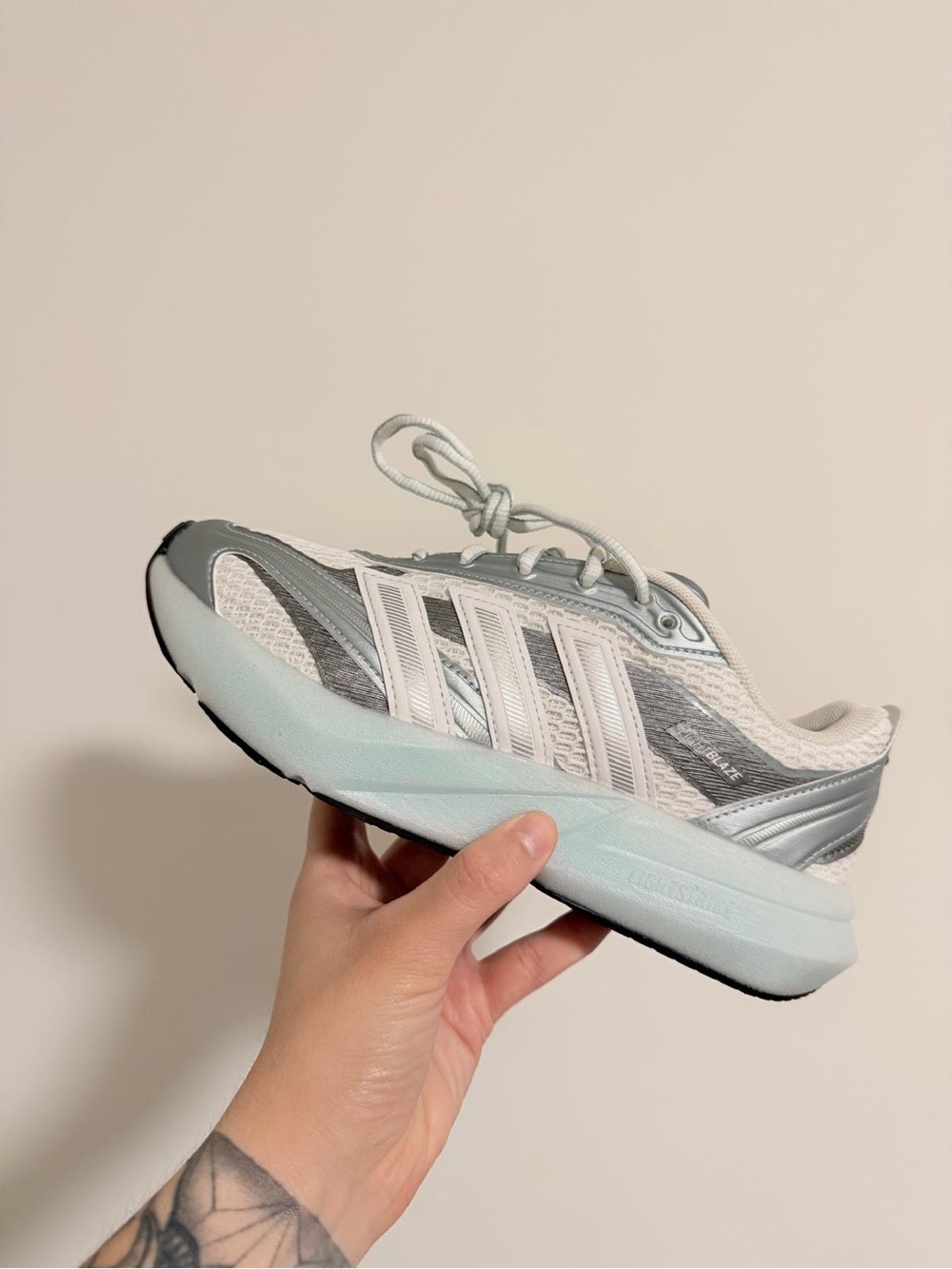 adidas Women's White and Silver Athletic Running Sneakers